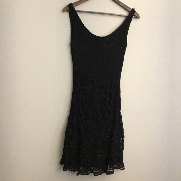 Etoile Evening Collection Crochet Mini Dress 100% Rayon Size M - Picture 3 of 14